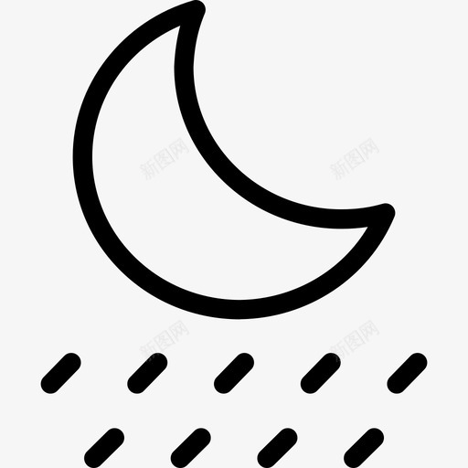 夜雨天气汇编线性图标svg_新图网 https://ixintu.com 夜雨 天气汇编 线性