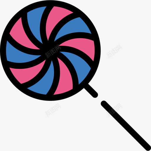 棒棒糖生日聚会系列线性颜色图标svg_新图网 https://ixintu.com 棒棒糖 生日聚会系列 线性颜色