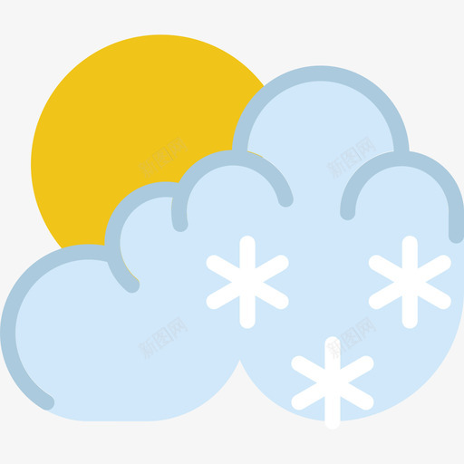 早晨下雪天气2平缓图标svg_新图网 https://ixintu.com 天气2 平缓 早晨下雪