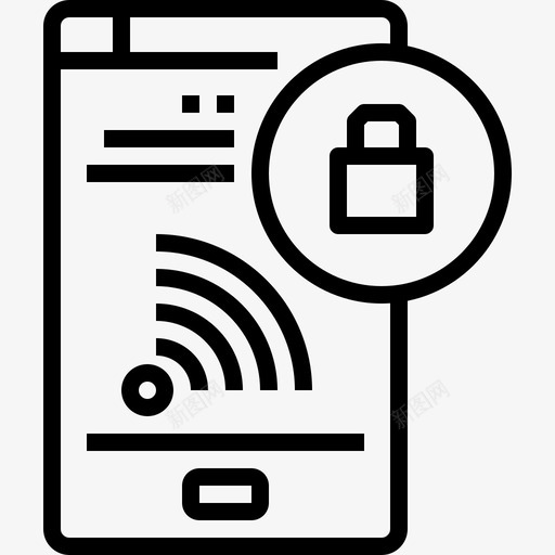 移动应用程序连接安全图标svg_新图网 https://ixintu.com 安全 智能手机 智能手机功能 移动应用程序 连接