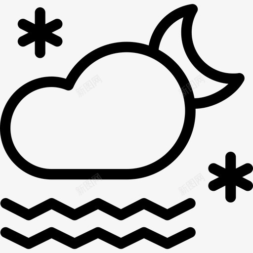 雾天气图标2线性svg_新图网 https://ixintu.com 天气图标2 线性 雾