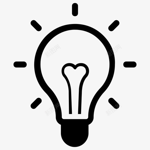 白炽灯电灯发明图标svg_新图网 https://ixintu.com 发明 在线学习字形图标 照明 电灯 白炽灯