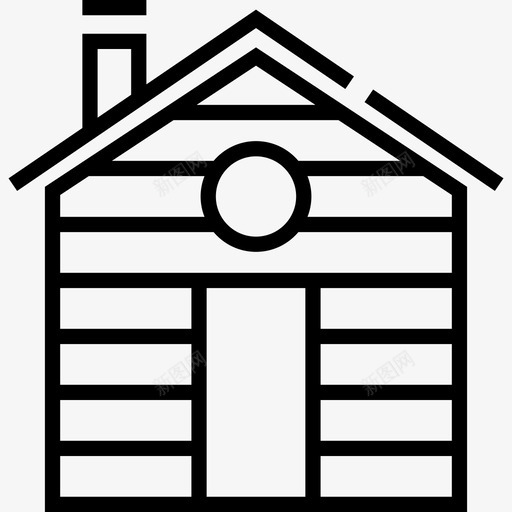 小屋露营7直线型图标svg_新图网 https://ixintu.com 小屋 直线型 露营7