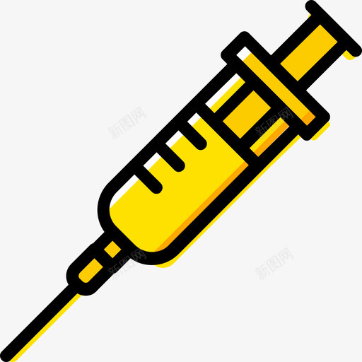 注射器科学9号黄色图标svg_新图网 https://ixintu.com 注射器 科学9号 黄色