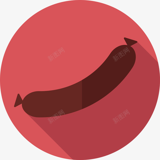 香肠圆形食物扁平香肠图标svg_新图网 https://ixintu.com 圆形食物 扁平香肠 香肠