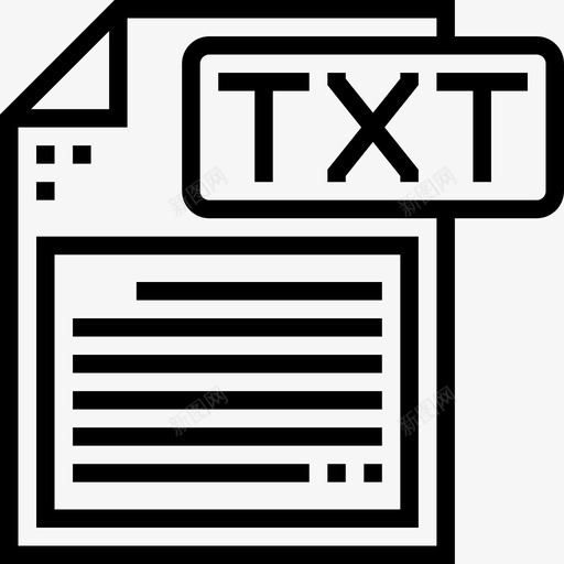 Txt文件类型3线性图标svg_新图网 https://ixintu.com Txt 文件类型3 线性