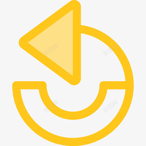 撤消箭头10黄色图标svg_新图网 https://ixintu.com 撤消 箭头10 黄色
