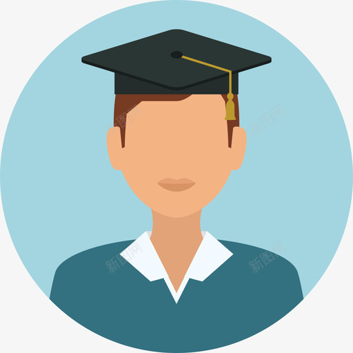 学生人物头像3圈平图标svg_新图网 https://ixintu.com 人物头像3 圈平 学生