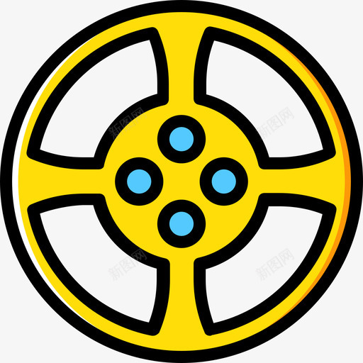 合金车轮汽车零件黄色图标svg_新图网 https://ixintu.com 合金车轮 汽车零件 黄色