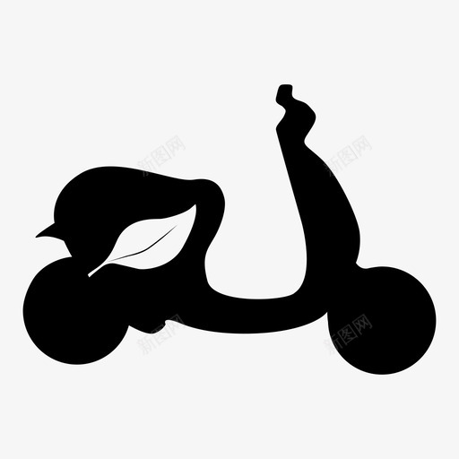 绿色滑板车电动摩托车图标svg_新图网 https://ixintu.com 交通工具 摩托车 电动 电动滑板车运输 绿色滑板车