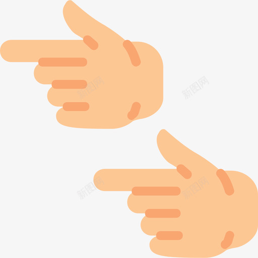 向左指手势6平直图标svg_新图网 https://ixintu.com 向左指 平直 手势6