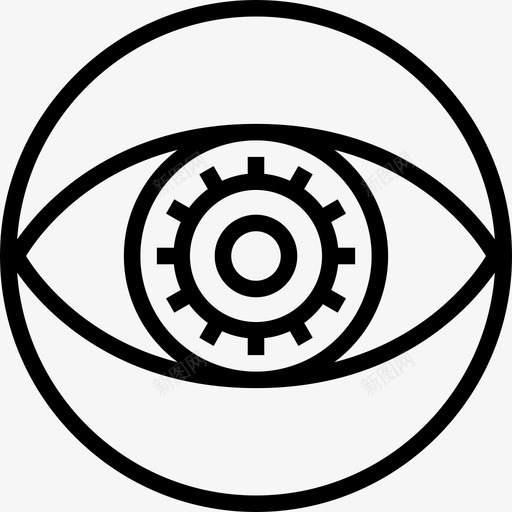 眼睛启动图标2线性svg_新图网 https://ixintu.com 启动图标2 眼睛 线性