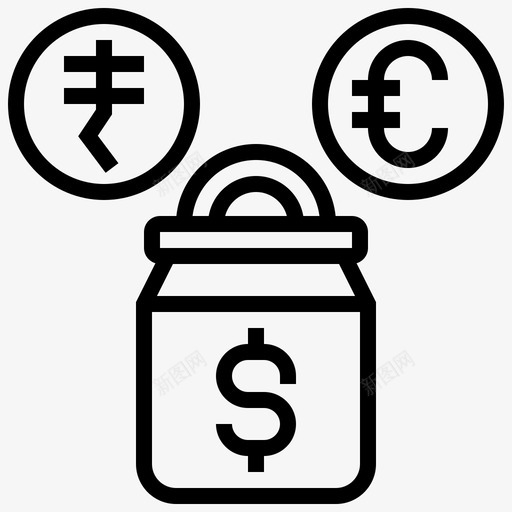 共同基金货币储蓄图标svg_新图网 https://ixintu.com 储蓄 储蓄和投资额度 共同基金 货币