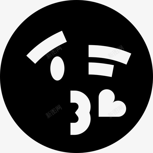 吻表情符号7填充图标svg_新图网 https://ixintu.com 吻 填充 表情符号7