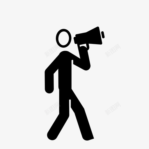 扩音器群众大声喊叫图标svg_新图网 https://ixintu.com 动作象形图 声音 大声喊叫 大声说话 扩音器 群众