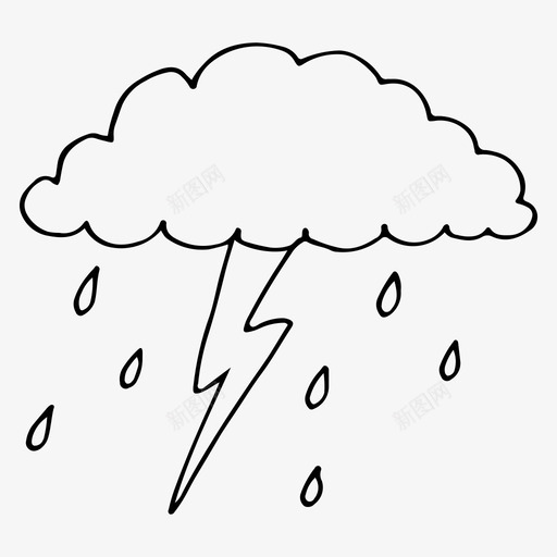 暴风雨云闪电图标svg_新图网 https://ixintu.com 云 暴风雨 秋天 闪电 雨 雷雨
