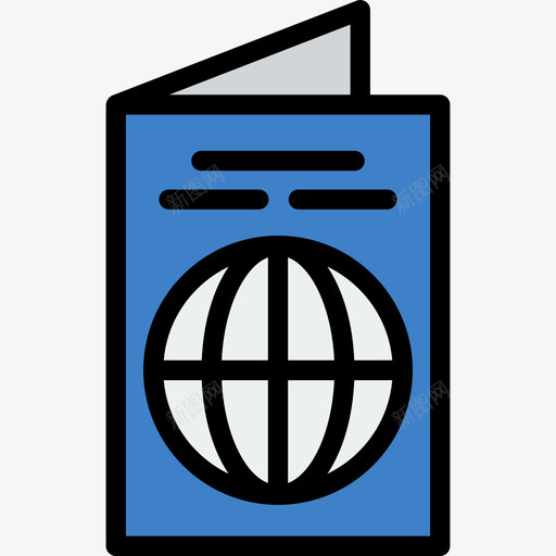 护照暑假彩色带笔画图标svg_新图网 https://ixintu.com 带笔画 护照 暑假彩色 直线颜色