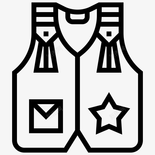 背心牛仔制服图标svg_新图网 https://ixintu.com 制服 牛仔 牛仔元素系列 狂野 背心 西部