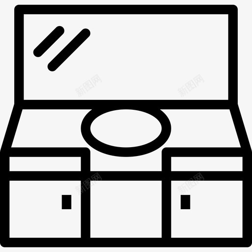 梳妆台家用和家具元件线性图标svg_新图网 https://ixintu.com 家用和家具元件 梳妆台 线性