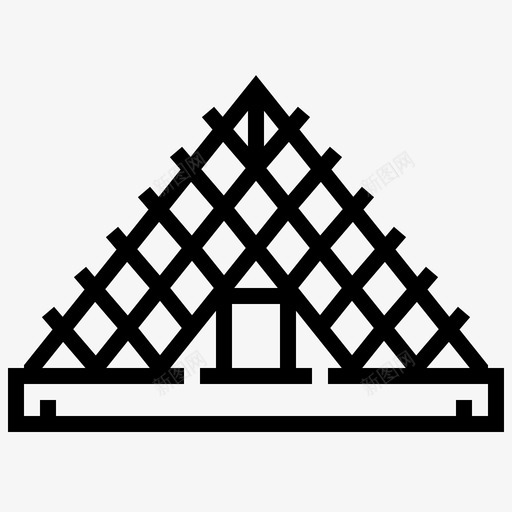 卢浮宫金字塔建筑地标图标svg_新图网 https://ixintu.com 卢浮宫金字塔 地标 地标1线 建筑