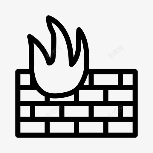 防火砖防火墙防护图标svg_新图网 https://ixintu.com 安全 屏蔽 编程线 防护 防火墙 防火砖