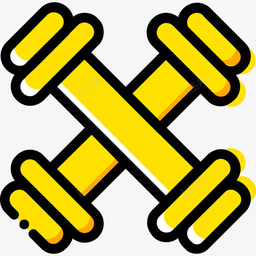 哑铃健身2黄色图标svg_新图网 https://ixintu.com 健身2 哑铃 黄色