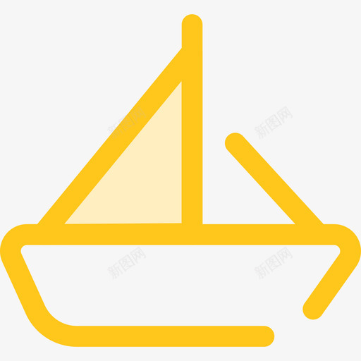 帆船室外3黄色图标svg_新图网 https://ixintu.com 室外3 帆船 黄色