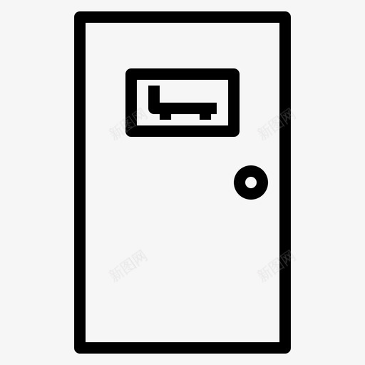 门卧室家庭睡眠图标svg_新图网 https://ixintu.com 家庭 睡眠 门卧室