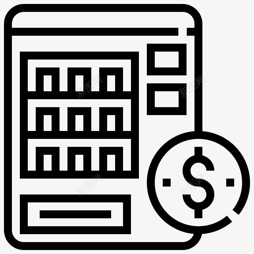 自动售货机货币被动收入线图标svg_新图网 https://ixintu.com 自动售货机 被动收入线 货币