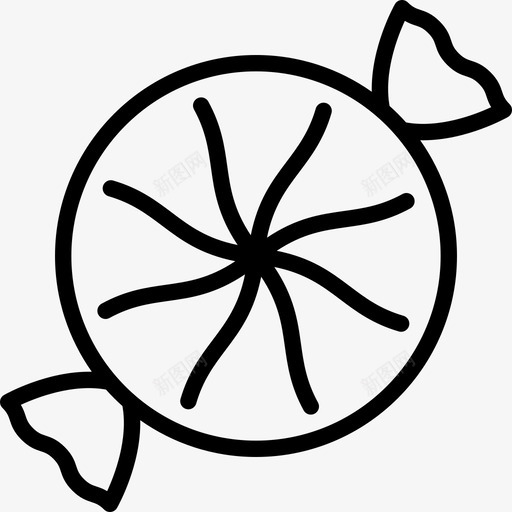 糖果万圣节元素3线性图标svg_新图网 https://ixintu.com 万圣节元素3 糖果 线性