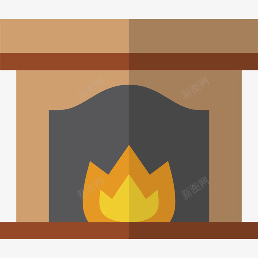 壁炉家具11扁平图标svg_新图网 https://ixintu.com 壁炉 家具11 扁平
