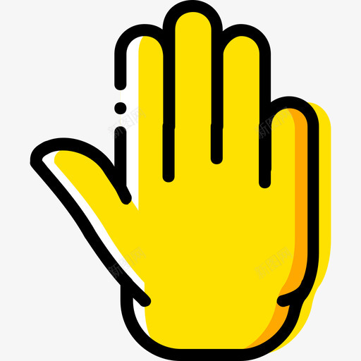 停止手势7黄色图标svg_新图网 https://ixintu.com 停止 手势7 黄色