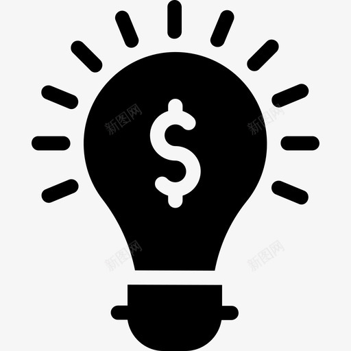 灯泡业务图标资产填充svg_新图网 https://ixintu.com 业务图标资产 填充 灯泡
