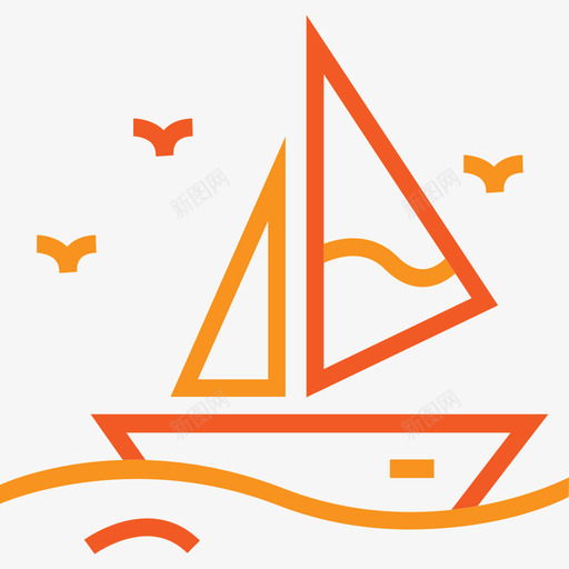 帆船运输夏季元素图标svg_新图网 https://ixintu.com 夏季元素 帆船 运输
