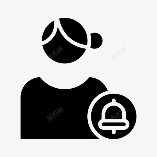 通知个人资料用户图标svg_新图网 https://ixintu.com 个人资料 女性 用户 通知