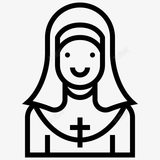 修女修道院传教士图标svg_新图网 https://ixintu.com 传教士 修女 修道院 基督教路线 牧师