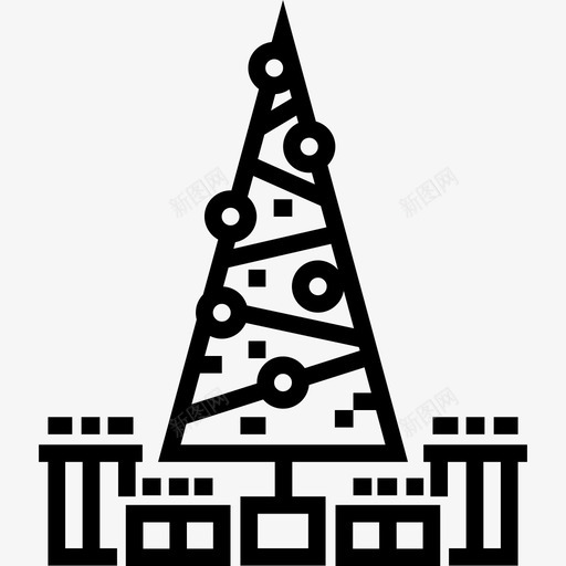 圣诞树假日11直线型图标svg_新图网 https://ixintu.com 假日11 圣诞树 直线型