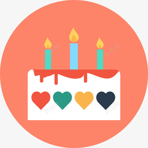 生日蛋糕爱情与浪漫2圆形图标svg_新图网 https://ixintu.com 圆形 爱情与浪漫2 生日蛋糕