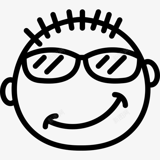 自鸣得意表情符号收集线性图标svg_新图网 https://ixintu.com 线性 自鸣得意 表情符号收集