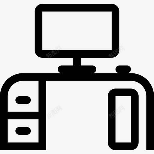 办公桌办公室图标3轮廓svg_新图网 https://ixintu.com 办公室图标3 办公桌 轮廓