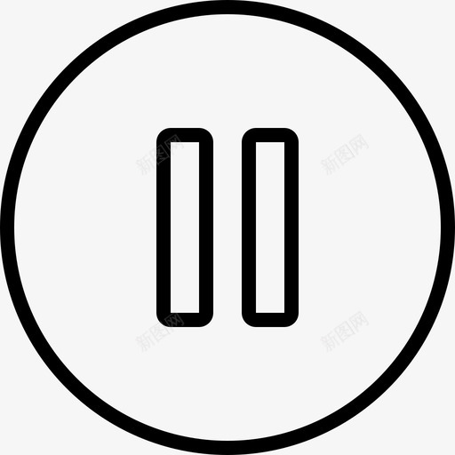暂停多媒体控制线性图标svg_新图网 https://ixintu.com 多媒体控制 暂停 线性