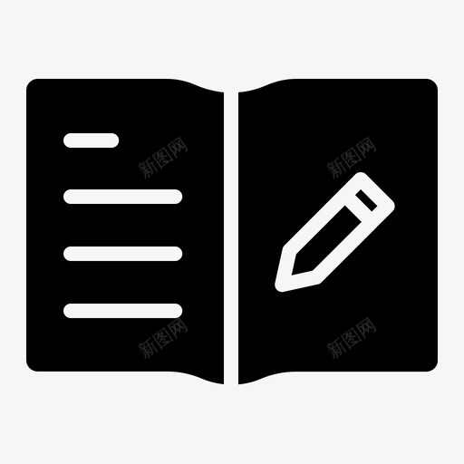 页面书籍编辑图标svg_新图网 https://ixintu.com 书籍 教育 笔记本 编辑 页面