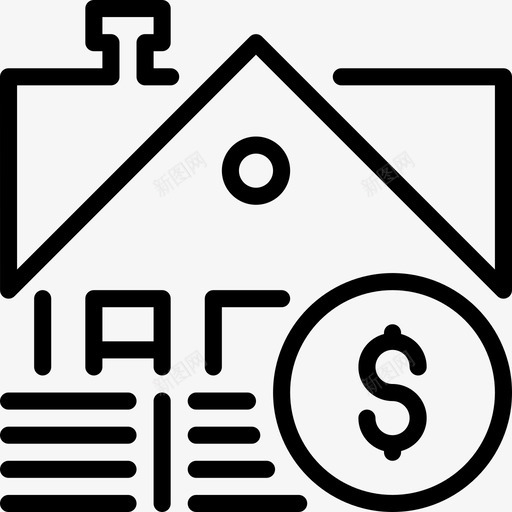 住宅房地产6直线图标svg_新图网 https://ixintu.com 住宅 房地产6 直线
