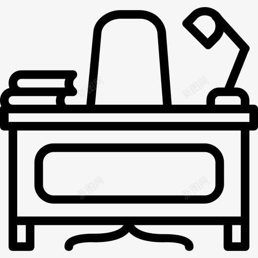 办公桌教育7直线型图标svg_新图网 https://ixintu.com 办公桌 教育7 直线型
