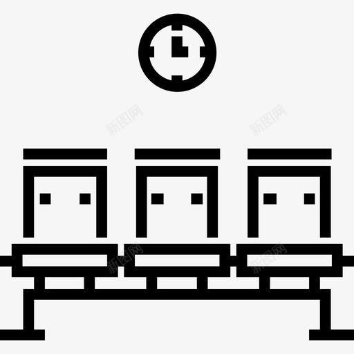 候机室8号机场直线式图标svg_新图网 https://ixintu.com 8号机场 候机室 直线式