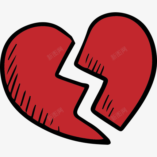 破碎的心情人节套装颜色图标svg_新图网 https://ixintu.com 情人节套装 破碎的心 颜色