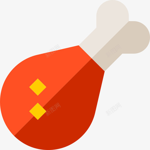 鸡腿食品和餐厅套装扁平图标svg_新图网 https://ixintu.com 扁平 食品和餐厅套装 鸡腿