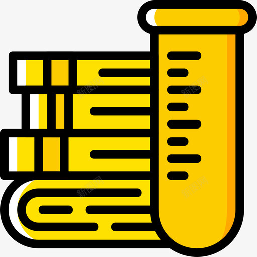 试管科学9号黄色图标svg_新图网 https://ixintu.com 科学9号 试管 黄色