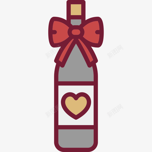 葡萄酒线性颜色情人节套装浅圆形图标svg_新图网 https://ixintu.com 浅圆形 线性颜色情人节套装 葡萄酒
