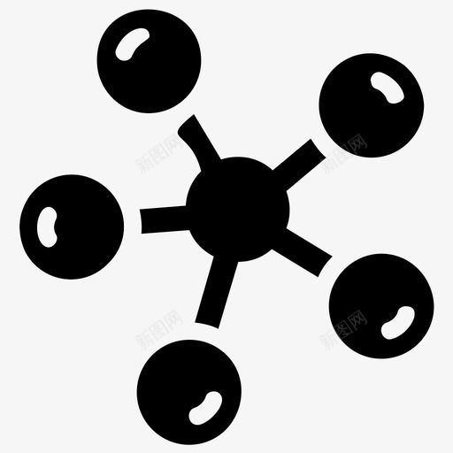 原子电子分子图标svg_新图网 https://ixintu.com 分子 原子 物理 生物危害字形图标 电子 科学